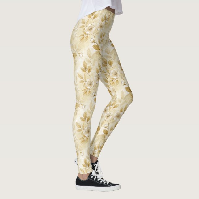 Fintvätt för utskrift av Blommigt Leggings (Höger)