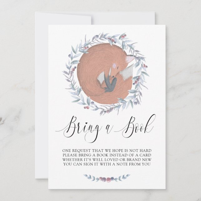 Fintvätt från Botaniska Fox Ta med Bok Inbjudningar (Framsida)