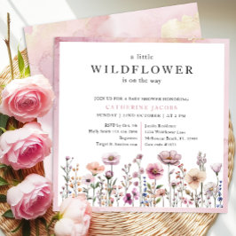 Fintvätt från Dusty Rosa Wildblomma Baby Shower-in Inbjudningar