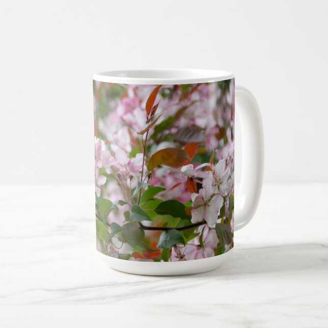 Fintvätt gren med blomäpple träd kaffemugg (Framsida höger)