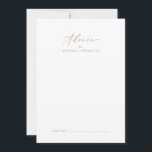 Fintvätt Guld Calligraphy Bröllop Rådkort<br><div class="desc">Detta känsliga bröllop-telefonjokertecken i guld är perfekt för ett modernt bröllop och kan användas för alla händelser. Den romantiska minimalistiska designen har en vacker och elegant champagne gyllene gult-typografi på vit bakgrund med ett rent och enkelt utseende. Dessa rådgivningskort kan användas som ett alternativ till en gästbok för bröllopsmottagning, möhippa,...</div>
