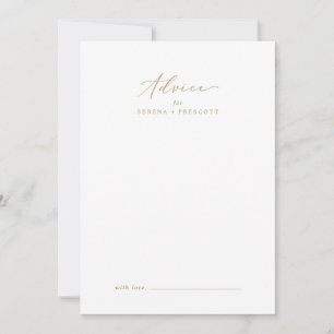Fintvätt Guld Calligraphy Bröllop Rådkort