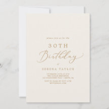 Fintvätt Guld-kalligrafi | Cream 30års födelsedag