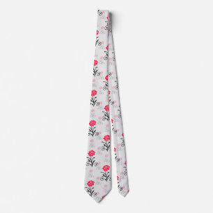 Fintvätt i Blommigt Mönster Slips