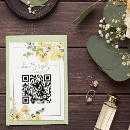 Fintvätt i Blommigten Gult Sage QR-kod, sommartid  OSA Kort