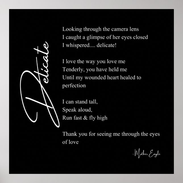 Fintvätt i Kärlek Dikt, väggkonst Poster dekoratio (Framsidan)