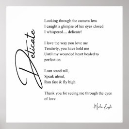Fintvätt i Kärlek Dikt, väggkonst Poster dekoratio
