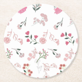 Fintvätt i Mönster vid utskrift Underlägg Papper Rund