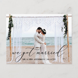 Fintvätt Kalligrafi Vi Har Married Photo Vykort