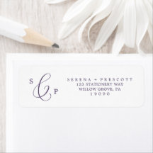 Fintvätt Lila Calligraphy-Returadress