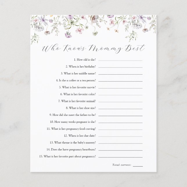 Fintvätt Lila Wildblomma som känner Mamma bäst (Framsida)