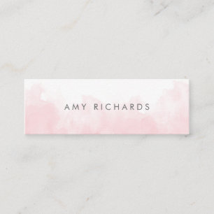 Fintvätt med  Rosa Elegant med vattenfärg Pastel Mini Visitkort