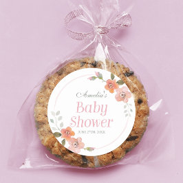 Fintvätt med Rosa för babykläder, rund fästdon för Runt Klistermärke