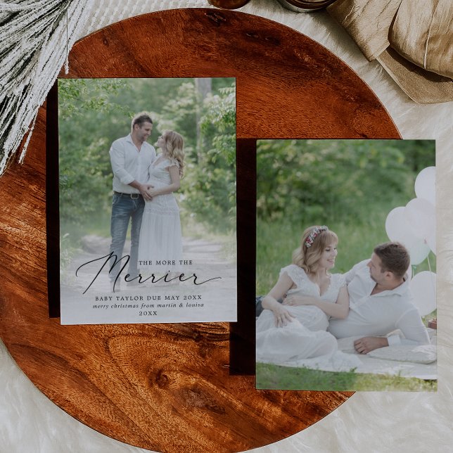 Fintvätt mer av Merrier Gravid Photo Julkort (Skapare uppladdad)