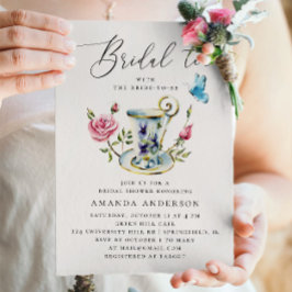 Fintvätt Möhippa för Blommigt med Elegant-skript Inbjudningar