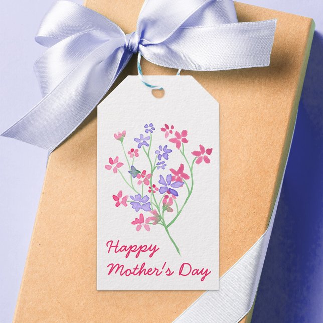Fintvätt - Mors dag Presentetikett (Personalized floral mother's day gift tags)