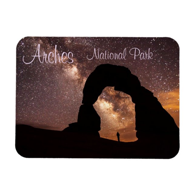 Fintvätt mot Starry Himlar, Arches NP, Utah Magnet (Horisontell)