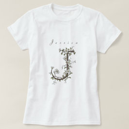 Fintvätt och Chic "J": Muted Jasmine Monogram T Shirt