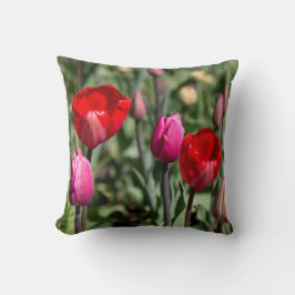 Fintvätt- och lila-tulpaner poster kudde