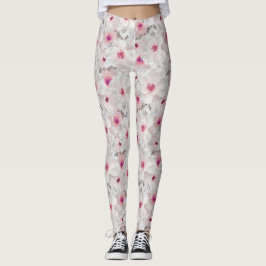 Fintvätt och rosa blommigt leggings