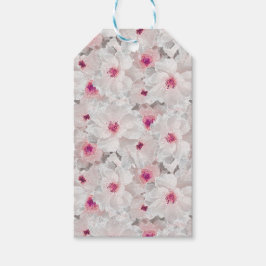 Fintvätt och rosa blommigt presentetikett