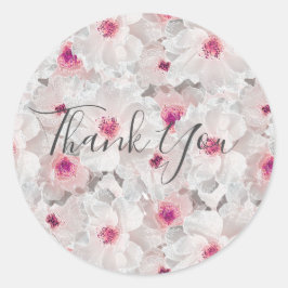 Fintvätt och rosa blommigt runt klistermärke