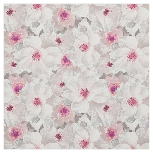 Fintvätt och rosa blommigt tyg (Provkarta)