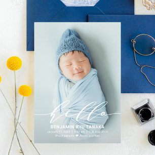 Fintvätt om Hej Modern Baby Julkort