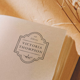 Fintvätt Ram Elegant Ex Libris Bookplate Bok Självfärgande Stämpel