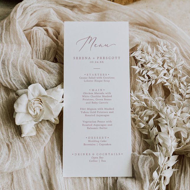 Fintvätt Ro Guld Calligraphy Bröllop Dinner Menu Meny (Skapare uppladdad)