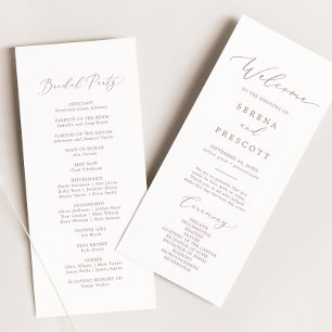 Fintvätt Ro Guld Calligraphy-Bröllopsprogram Program