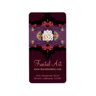 Fintvätt Rosa Lila Fractal Artistry Lodrät Adressetikett