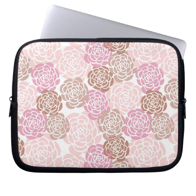 Fintvätt Rosa och Brunij Ro Mönster Laptop Sleeve (Framsidan)