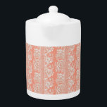 Fintvätt Rosa & vit Snöre-effekt Porcelain-Tekanna<br><div class="desc">Fintvätt Rosa & vit Snöre-effekt Porcelain-Tekanna</div>