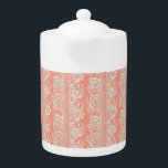 Fintvätt Rosa & vit Snöre-effekt Porcelain-Tekanna<br><div class="desc">Fintvätt Rosa & vit Snöre-effekt Porcelain-Tekanna</div>