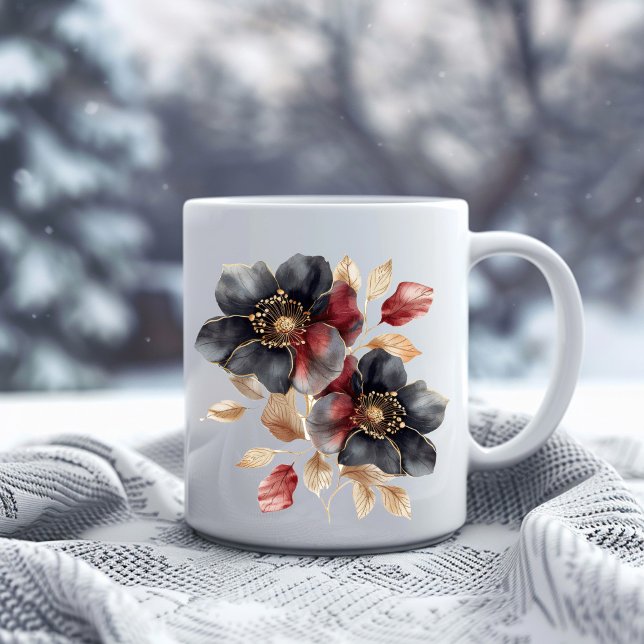 Fintvätt, svart guld och blomkål kaffemugg (Skapare uppladdad)