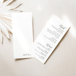Fintvätt Vita Kalligrafi Modern Bröllop Menu Inbjudningar
