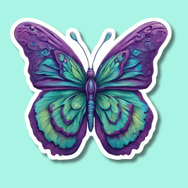 Fintvättsäker Lila Butterfly Klistermärken