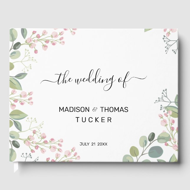 Fintvävar och eukalyptus Löv Gästböcker (Framsida)