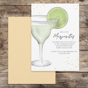 Finurlig Akvarell Margarita Lime Kalligrafi Inbjudningar