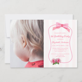 Finurlig En Båge Blommig 1-årsfest Inbjudningar