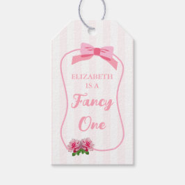 Finurlig En Båge Blommig 1-årsfest Presentetikett