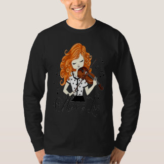 Fiol Fiol Klänning Musikal Ungdom T Shirt