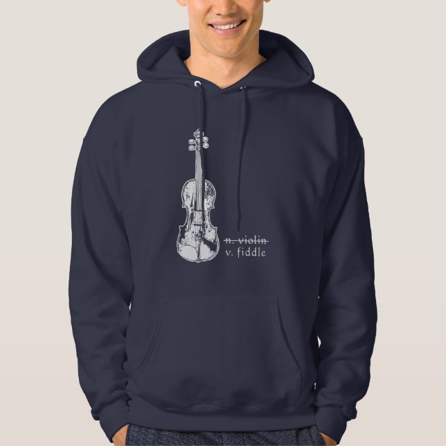 Fiol Inte Violin Bluegrass Country Musik Present Hoodie (Framsida)