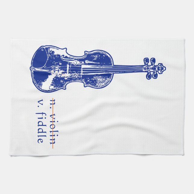 Fiol Inte Violin Bluegrass Country Musik Present Kökshandduk (Horisontell)