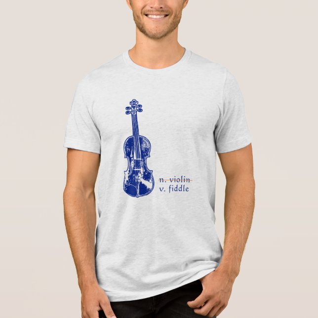 Fiol Inte Violin Bluegrass Country Musik Present T Shirt (Framsida)