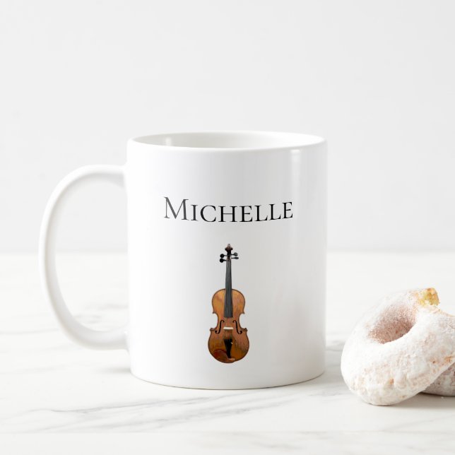 Fiol Klassisk Musik Söt Fiddla Kaffemugg (Med munk)