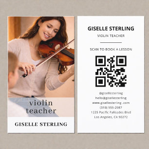 Fiol lärare QR-kod Foto Visitkort