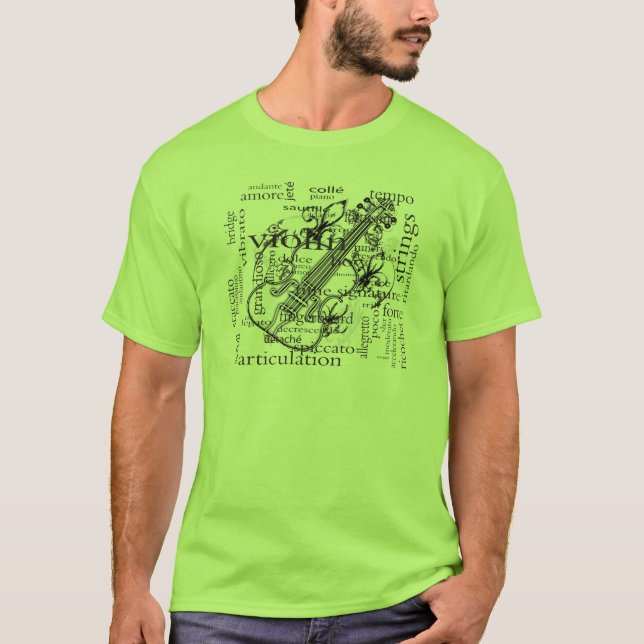 fiol med ord t shirt (Framsida)