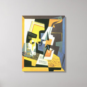 Fiol och exponeringsglas av Juan Gris, Canvastryck